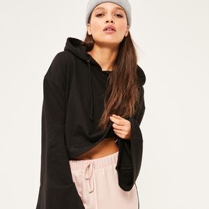 Missguided crop-top bell sleeve hoodie
